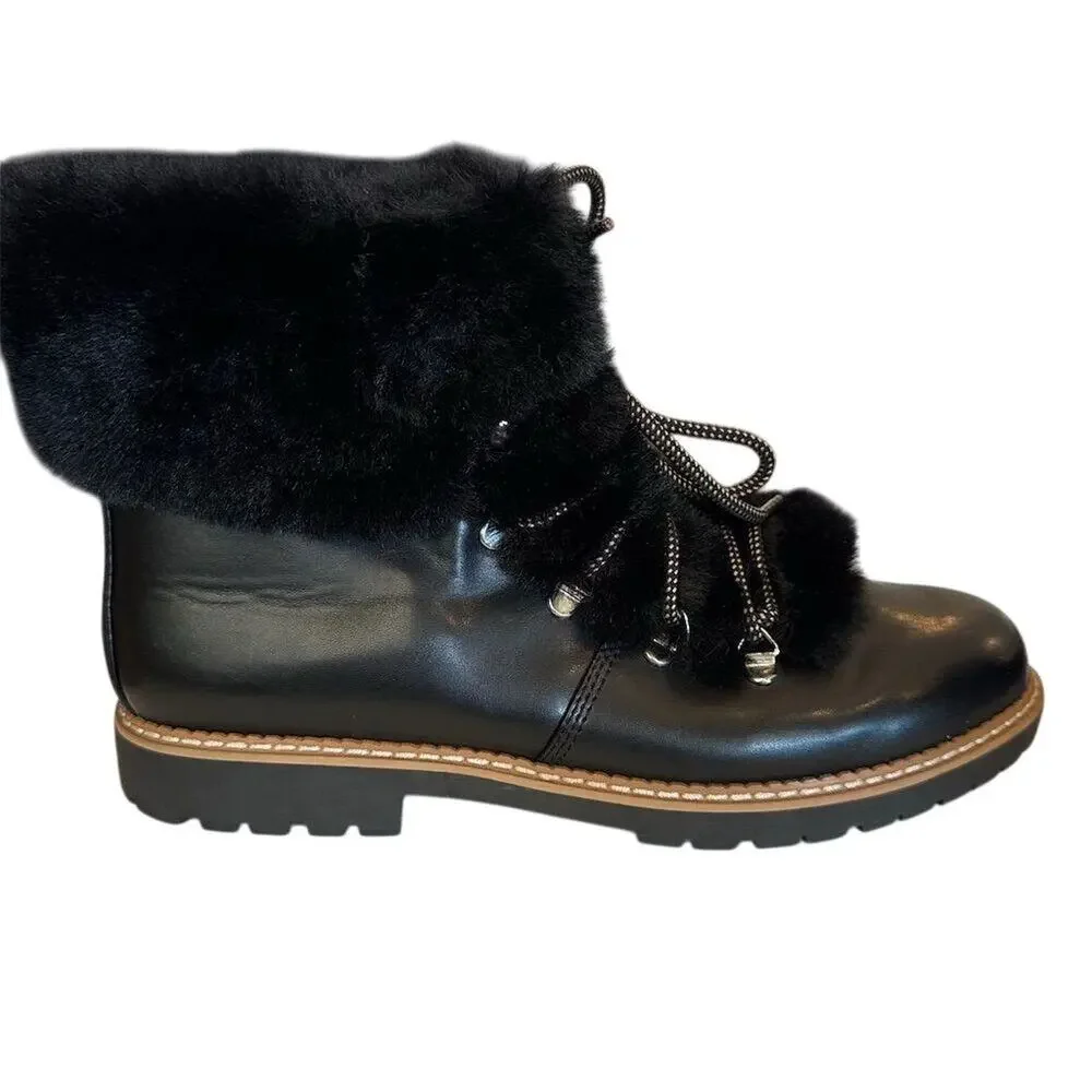 INC Women's Black Faux‎ Fur Ankle Boots Size 11 Winter Casual - Picture 6 of 11